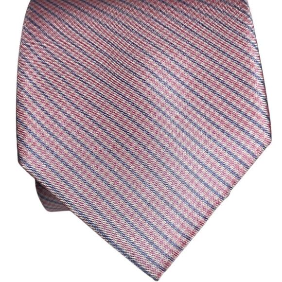 Tommy Hilfiger Tie Pink Blue Diagonal Stripes Business‎ Formal Preppy Classic - Picture 3 of 12